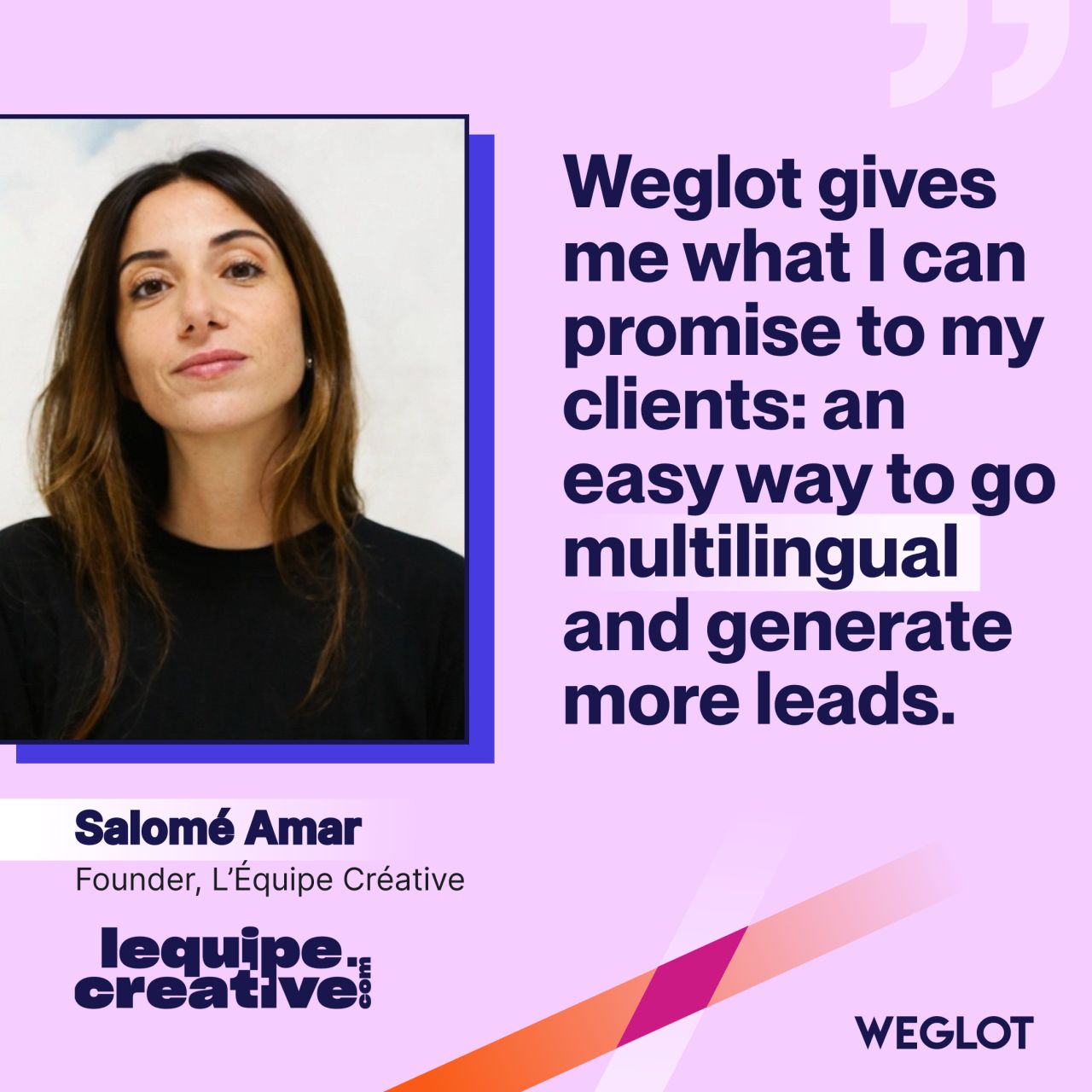 Weglot ad on a blue background comparing website translation "back in the day" (a 7-step manual process) versus "with Weglot" (a single step: click "Translate website")